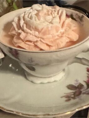Pink Floral Bath Bomb Rose in Teacup - Women Bath & Body